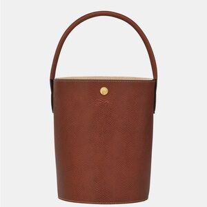 Longchamp Epure Brown Leather Bucket Bag Small